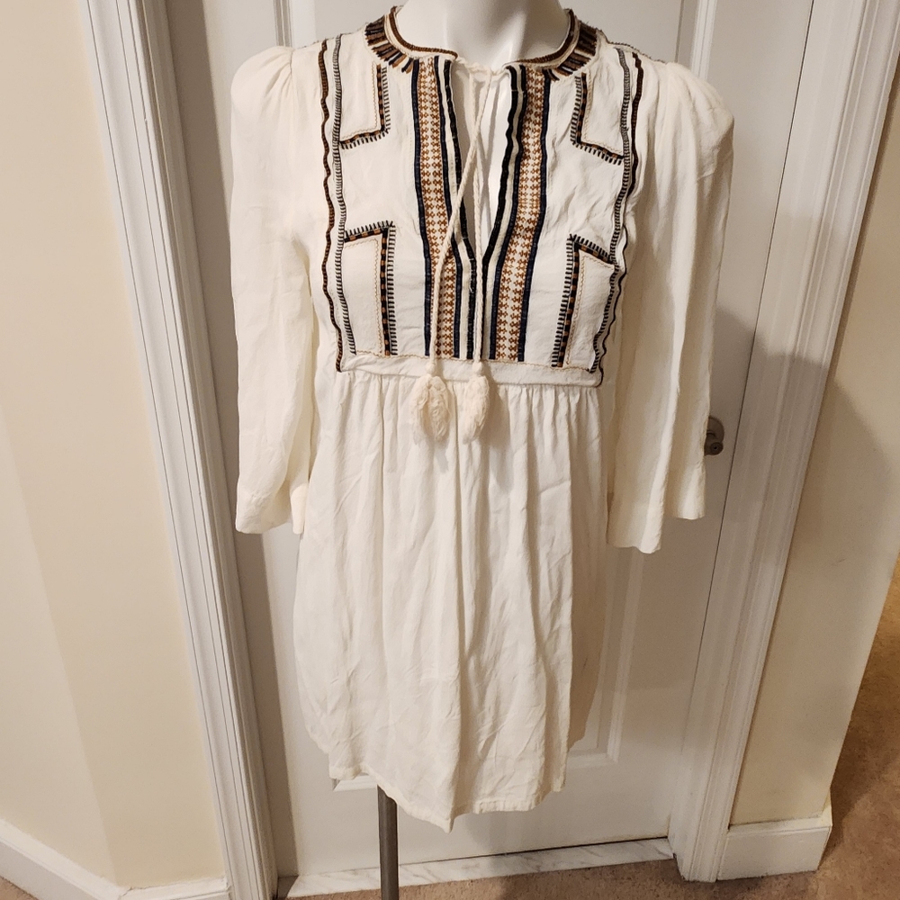 Hallelu tunic cream dress size small